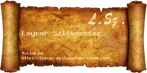 Leyrer Szilveszter névjegykártya